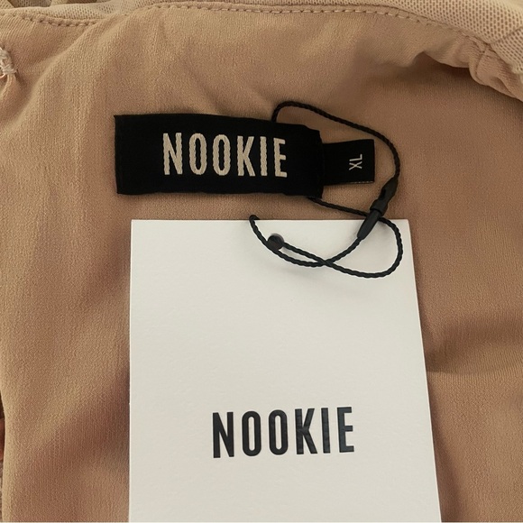 New! Nookie Revolve Vision Nude Ruched Mini Bodycon Fitted Dress 37642 - Picture 6 of 9